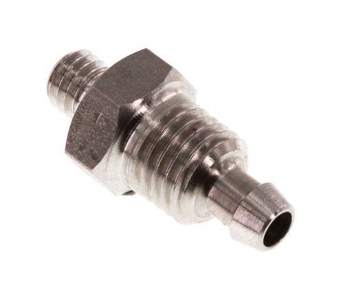 6x4 & M5 Stainless Steel 1.4571 Straight Push-on Fitting with Male Threads