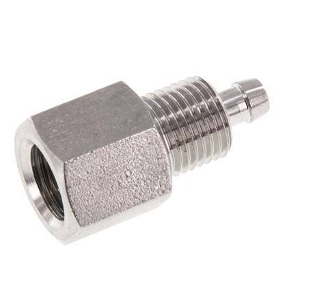 6x4 & G1/8'' Stainless Steel 1.4571 Straight Push-on Fitting with Female Threads