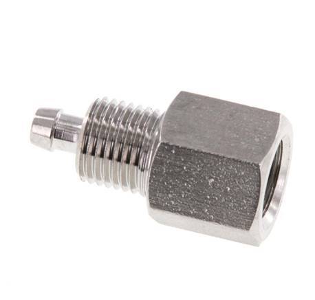 6x4 & G1/8'' Stainless Steel 1.4571 Straight Push-on Fitting with Female Threads