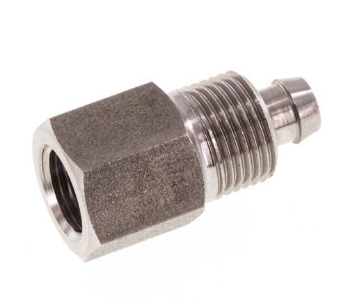 8x6 & G1/8'' Stainless Steel 1.4571 Straight Push-on Fitting with Female Threads