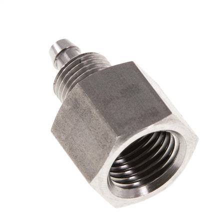 6x4 & G1/4'' Stainless Steel 1.4571 Straight Push-on Fitting with Female Threads