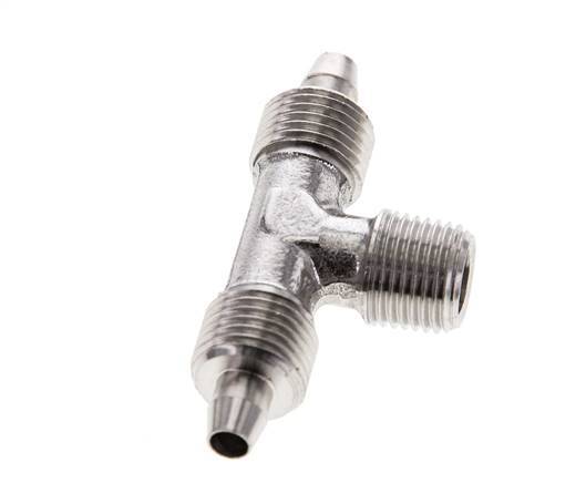 6x4 & R1/8'' Stainless Steel 1.4404 Tee Push-on Fitting with Male Threads