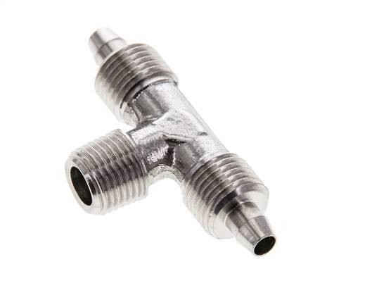 6x4 & R1/8'' Stainless Steel 1.4404 Tee Push-on Fitting with Male Threads