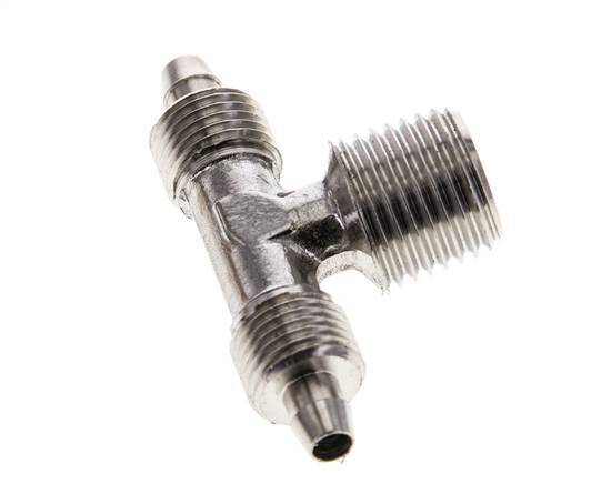 6x4 & R1/4'' Stainless Steel 1.4404 Tee Push-on Fitting with Male Threads