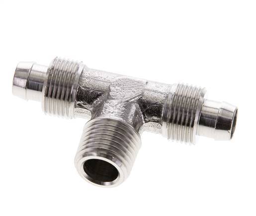 10x8 & R1/4'' Stainless Steel 1.4404 Tee Push-on Fitting with Male Threads