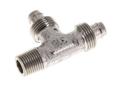 8x6 & R1/8'' Stainless Steel 1.4305 Right Angle Tee Push-on Fitting with Male Threads