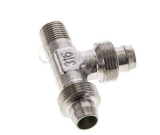 10x8 & R1/8'' Stainless Steel 1.4305 Right Angle Tee Push-on Fitting with Male Threads