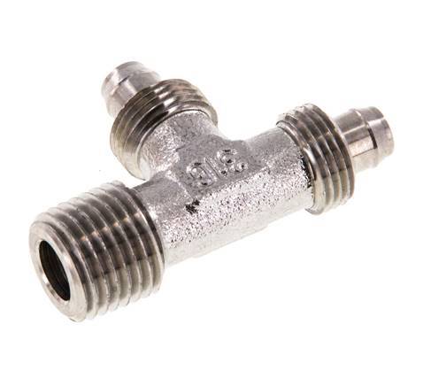 8x6 & R1/4'' Stainless Steel 1.4305 Right Angle Tee Push-on Fitting with Male Threads