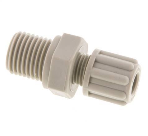6x4mm & G1/4'' PP Straight Compression Fitting with Male Threads 10 bar [2 Pieces]