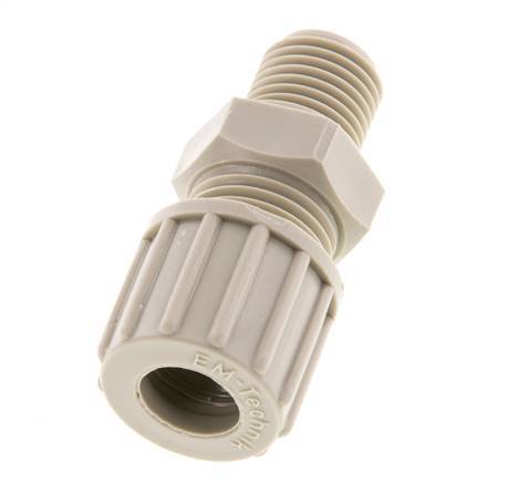 10x8mm & G1/4'' PP Straight Compression Fitting with Male Threads 10 bar