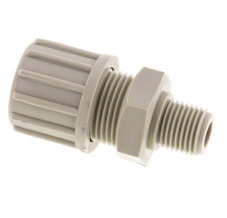 14x12mm & G1/4'' PP Straight Compression Fitting with Male Threads 10 bar