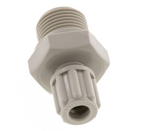 6x4mm & G3/8'' PP Straight Compression Fitting with Male Threads 10 bar