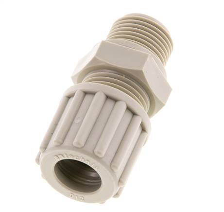 12x9mm & G3/8'' PP Straight Compression Fitting with Male Threads 10 bar