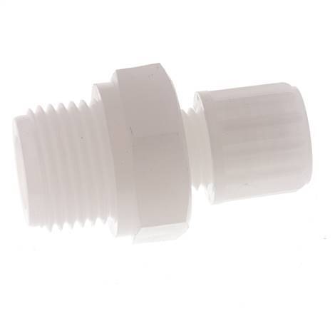 14x12mm & G1/2'' PVDF Straight Compression Fitting with Male Threads 10 bar