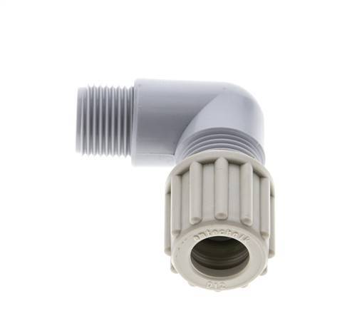 12x9mm & G3/8'' PA Elbow Compression Fitting with Male Threads 10 bar