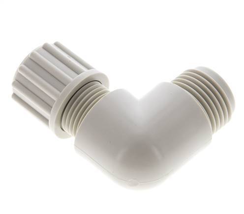 12x10mm & G3/8'' PVDF Elbow Compression Fitting with Male Threads 10 bar