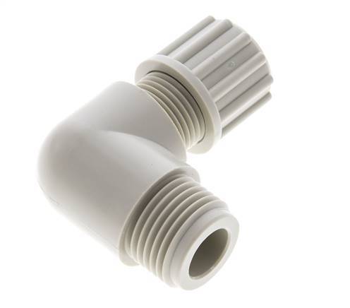 8x6mm & G3/8'' PVDF Elbow Compression Fitting with Male Threads 10 bar