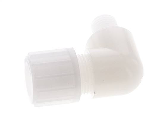 14x12mm & G1/4'' PVDF Elbow Compression Fitting with Male Threads 10 bar