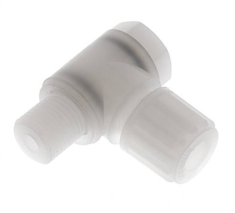 8x6mm & G1/4'' PVDF Elbow Compression Fitting with Male Threads with Banjo Bolt 10 bar