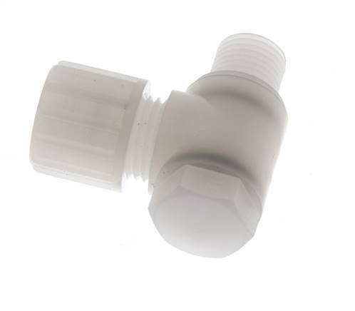 10x8mm & G1/4'' PVDF Elbow Compression Fitting with Male Threads with Banjo Bolt 10 bar