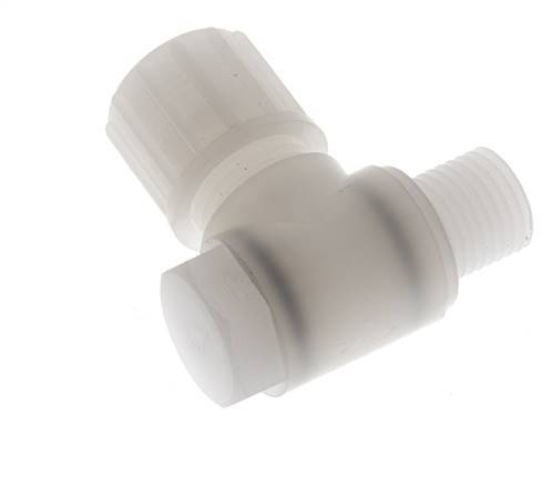 10x8mm & G1/4'' PVDF Elbow Compression Fitting with Male Threads with Banjo Bolt 10 bar
