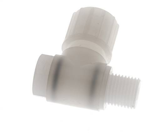 10x8mm & G1/4'' PVDF Elbow Compression Fitting with Male Threads with Banjo Bolt 10 bar