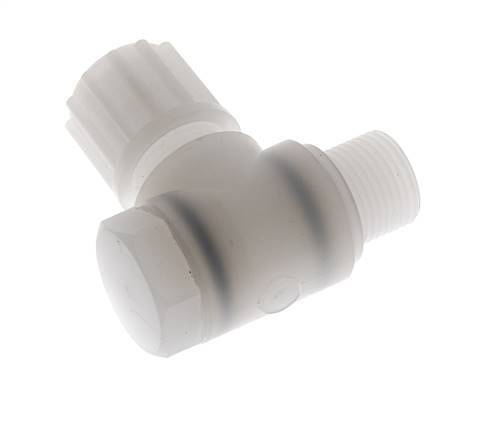 12x10mm & G3/8'' PVDF Elbow Compression Fitting with Male Threads with Banjo Bolt 10 bar