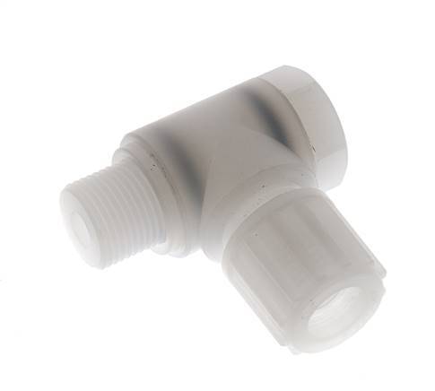 12x10mm & G3/8'' PVDF Elbow Compression Fitting with Male Threads with Banjo Bolt 10 bar