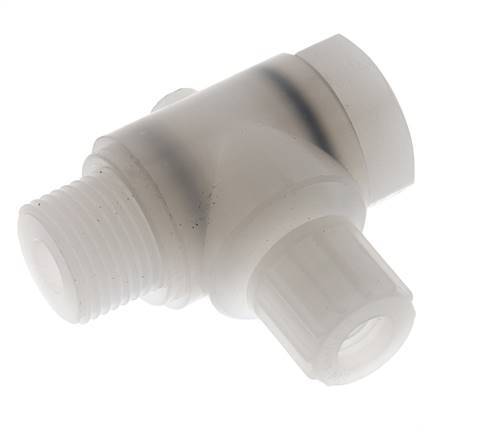 10x8mm & G1/2'' PVDF Elbow Compression Fitting with Male Threads with Banjo Bolt 10 bar