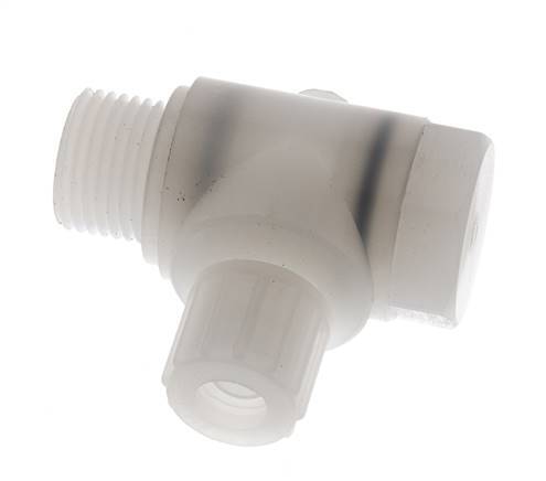 10x8mm & G1/2'' PVDF Elbow Compression Fitting with Male Threads with Banjo Bolt 10 bar