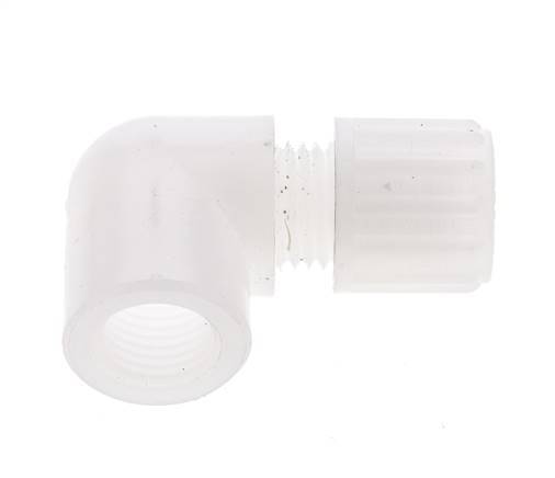 6x4mm & G3/8'' PVDF Elbow Compression Fitting with Female Threads 10 bar