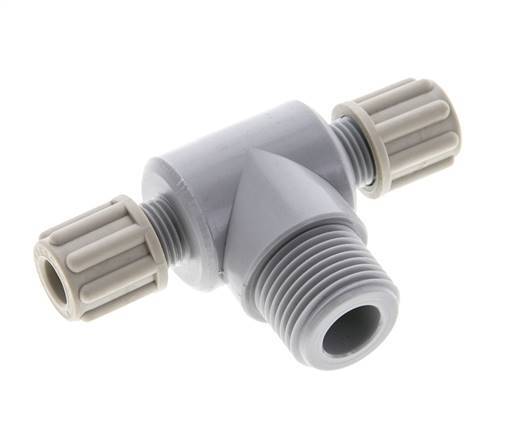 6x4mm & G3/8'' PA T-Shape Tee Compression Fitting with Male Threads 10 bar