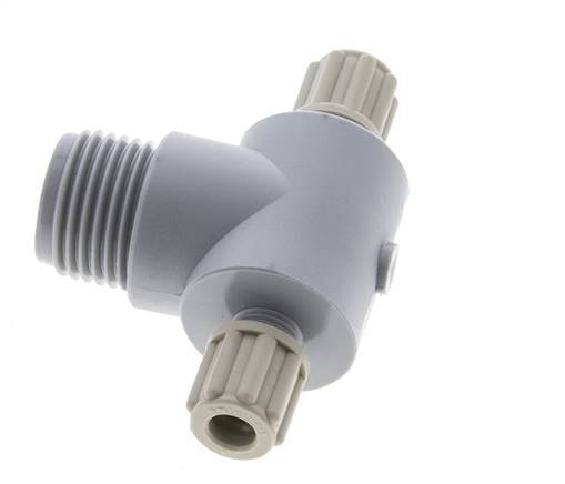 6x4mm & G1/2'' PA T-Shape Tee Compression Fitting with Male Threads 10 bar