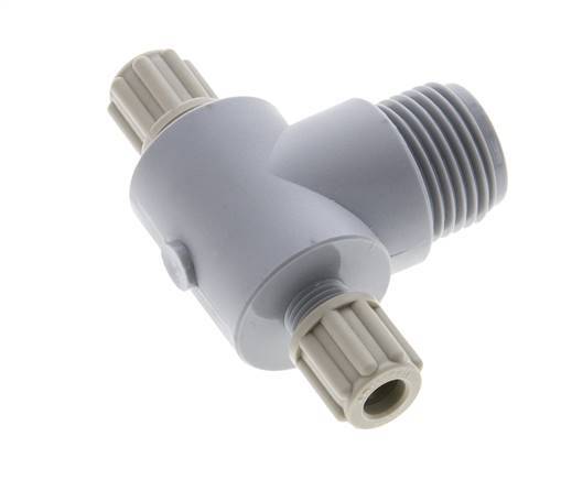 6x4mm & G1/2'' PA T-Shape Tee Compression Fitting with Male Threads 10 bar