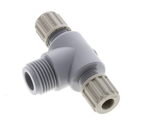 8x6mm & G1/2'' PA T-Shape Tee Compression Fitting with Male Threads 10 bar