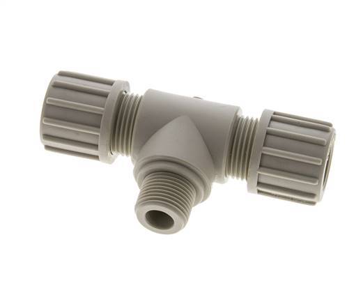 14x12mm & G3/8'' PP T-Shape Tee Compression Fitting with Male Threads 10 bar