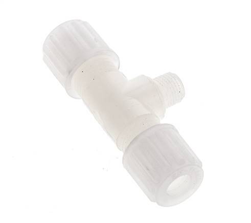 8x6mm & G1/8'' PVDF T-Shape Tee Compression Fitting with Male Threads 10 bar