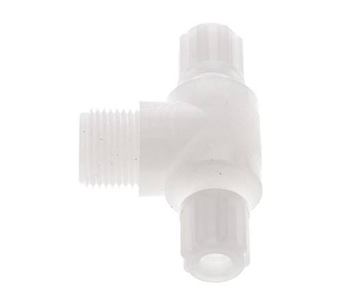 8x6mm & G3/8'' PVDF T-Shape Tee Compression Fitting with Male Threads 10 bar