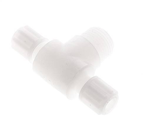 8x6mm & G3/8'' PVDF T-Shape Tee Compression Fitting with Male Threads 10 bar