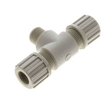 8x6mm & G1/2'' PVDF T-Shape Tee Compression Fitting with Male Threads 10 bar