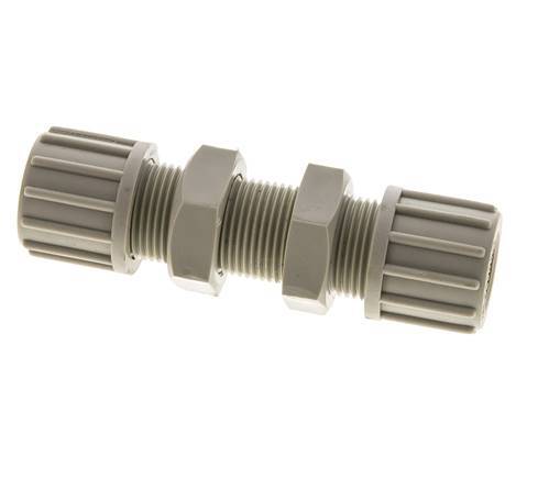14x12mm PP Straight Compression Fitting Bulkhead 10 bar