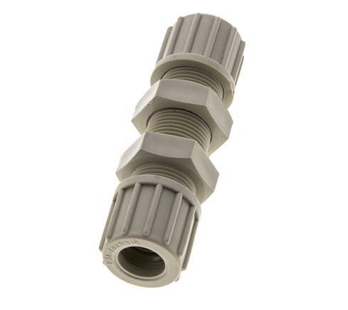 14x12mm PP Straight Compression Fitting Bulkhead 10 bar