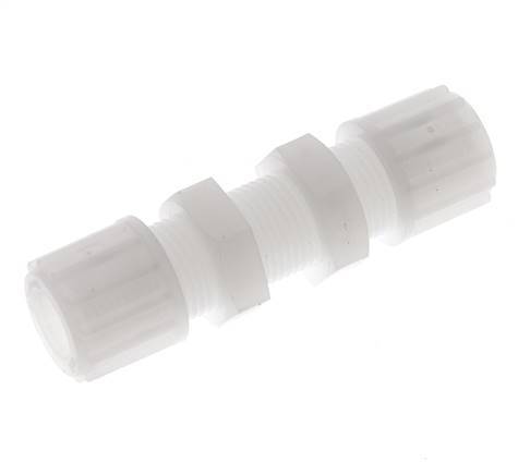 12x10mm PVDF Straight Compression Fitting Bulkhead 10 bar