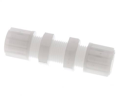 12x10mm PVDF Straight Compression Fitting Bulkhead 10 bar