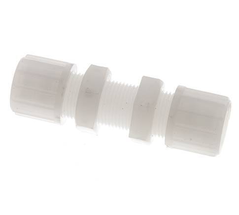 14x12mm PVDF Straight Compression Fitting Bulkhead 10 bar