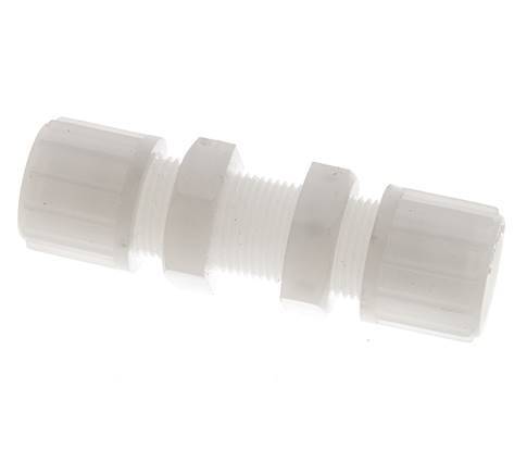 14x12mm PVDF Straight Compression Fitting Bulkhead 10 bar