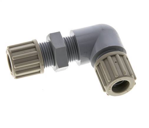 12x9mm PA Elbow Compression Fitting Bulkhead 10 bar