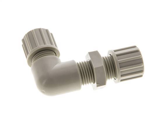 10x8mm PP Elbow Compression Fitting Bulkhead 10 bar