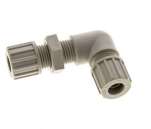 10x8mm PP Elbow Compression Fitting Bulkhead 10 bar