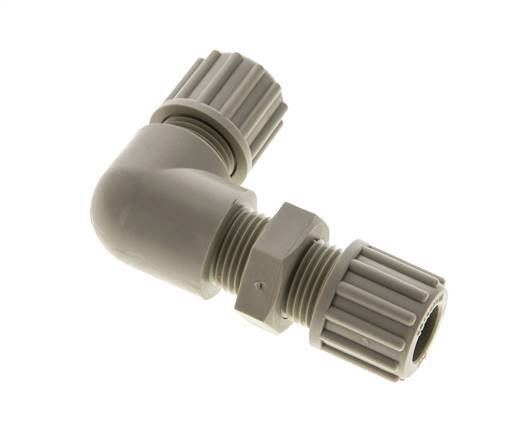 12x10mm PP Elbow Compression Fitting Bulkhead 10 bar